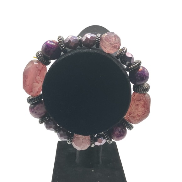 Premier Designs Rhapsody Purple Faux Stones and Silver-Tone Bracelet! - Picture 2 of 7